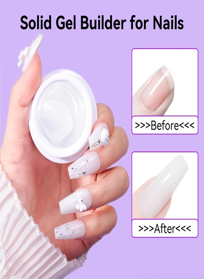 Makartt 3d Gel Nail Art: 4-in-1 3d Nail Gel Sculpting Gels White Non-sticky for Extension, 15ML Solid Builder Nail Gel UV Glue for Acrylic Tips, Rhinestones & Sculpture Gels for Nails Art Salon Home - Image 4